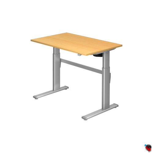 Schreibtisch-System: London - elektrisch verstellbar 70 -120 cm, Platte Buche- Mass: 120 x 80 cm , sofort lieferbar, Preishammer ! 