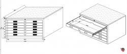Stahl-Zeichnungsschrank -DIN A 1, mit 6 Schubladen, sofort lieferbar - Super Sonderpreise !!!